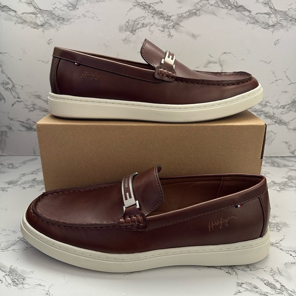 Tommy Hilfiger Brown Leather Loafers main image 7